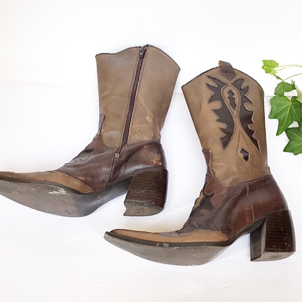 Leather Cowboy Boots - Picture 4 of 8